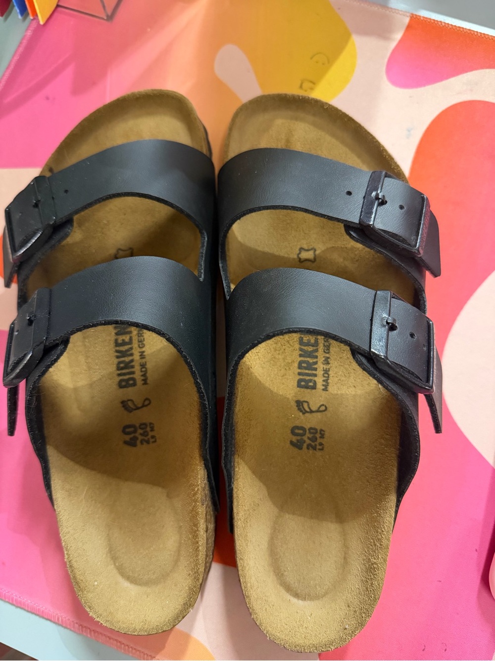 Birkenstock Black Two-Strap Sandals with Buckles